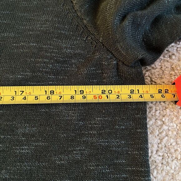 J Jill Sweater Size Medium Forest Green Cotton Knit Long Cardigan Pockets - Picture 13 of 13